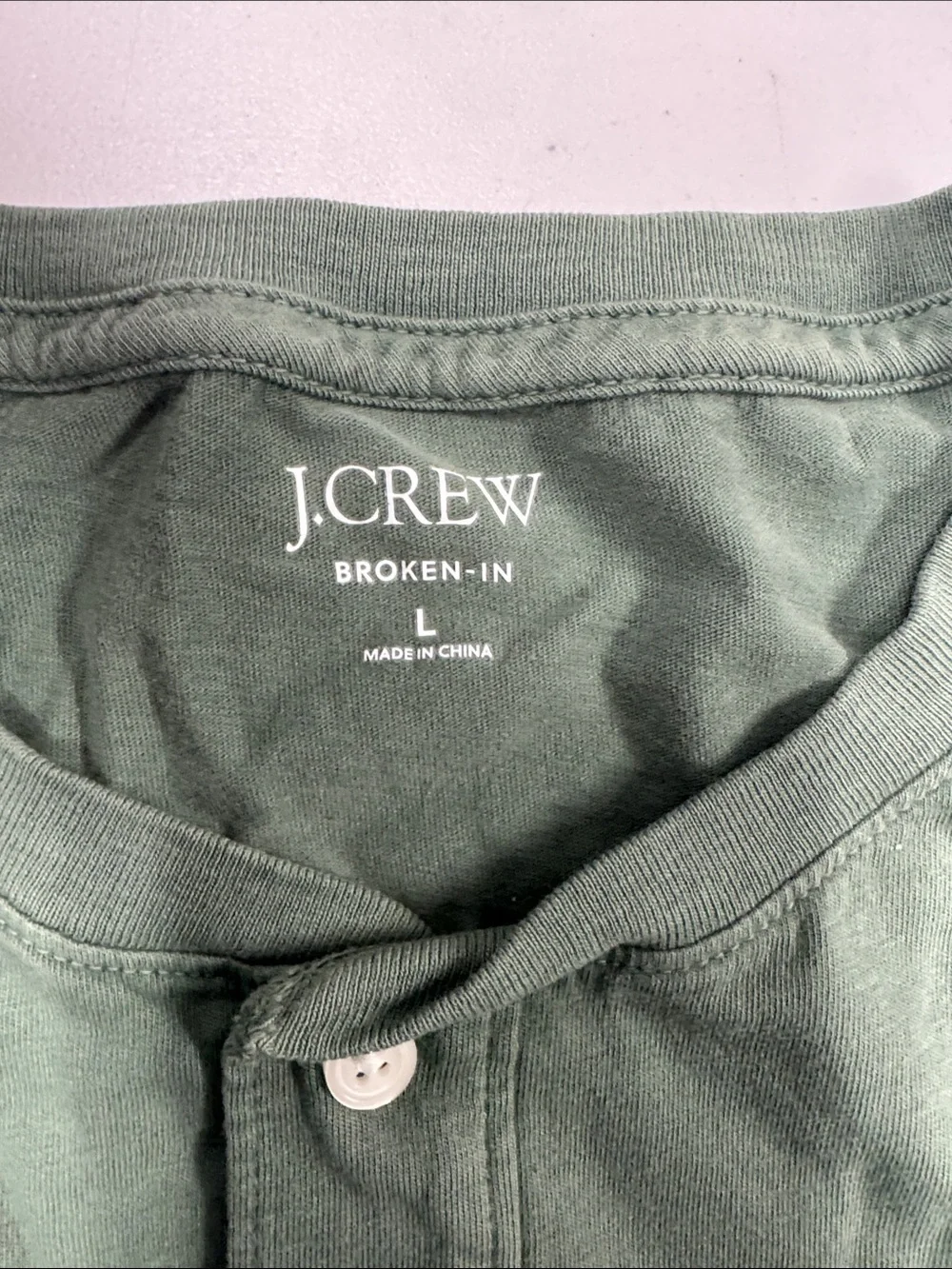 J. Crew Men’s Olive Green Long-Sleeve Henley